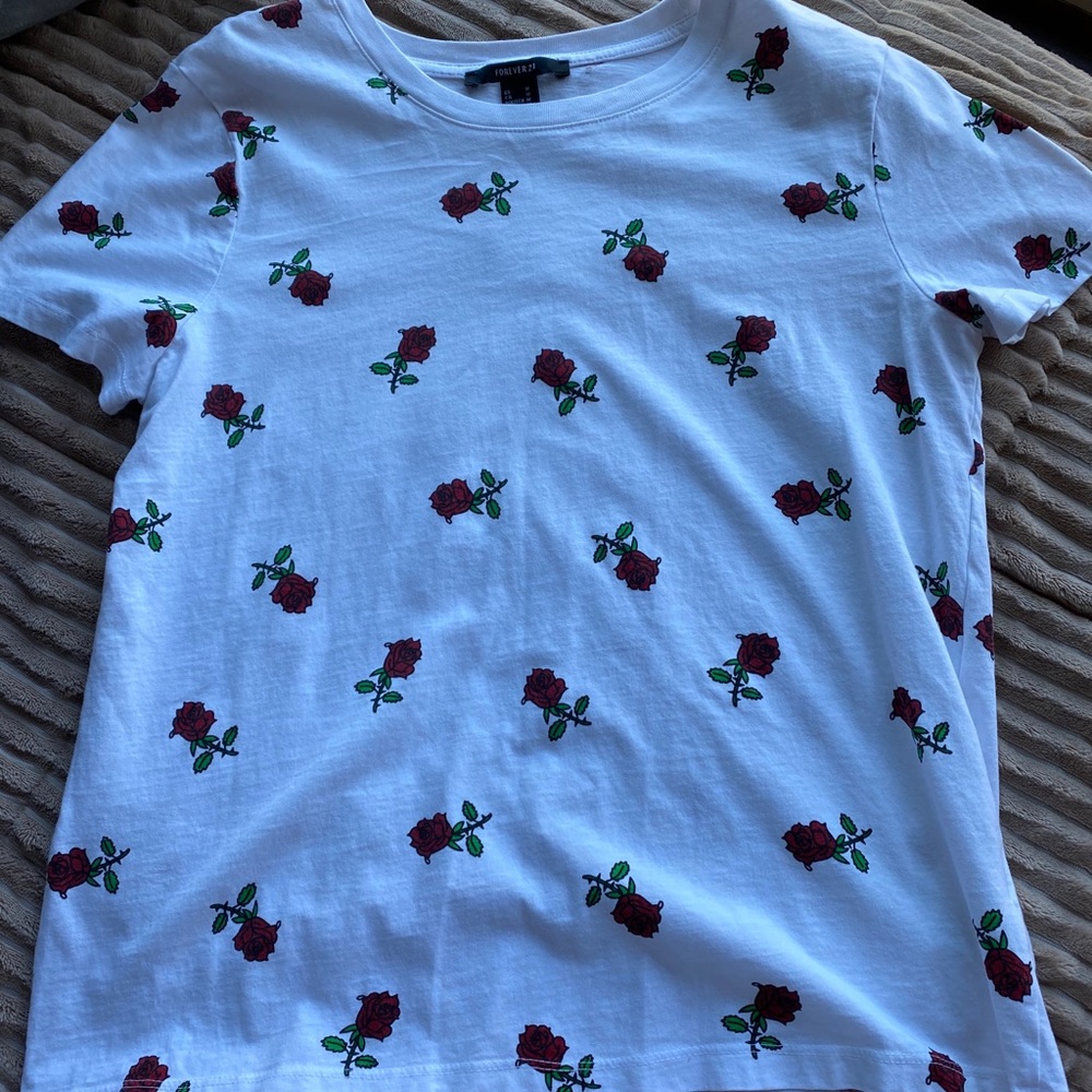 Forever 21 Rose Graphic Tee